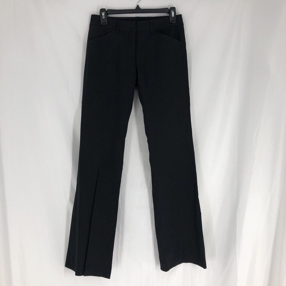 Cynthia Steffe Womens Wool Rayon Straight Trousers Size 2 Black Pants